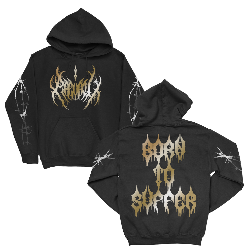 Born To Suffer Foil Print Pullover Hoodie (Black) – I Prevail
