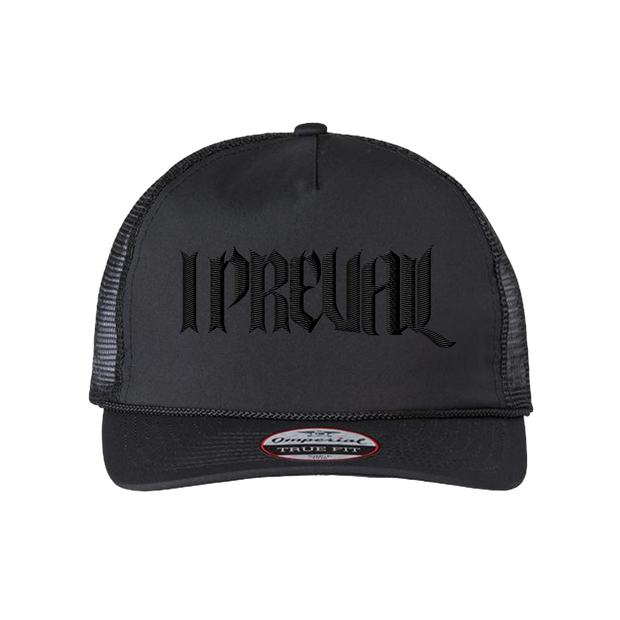 Devil Logo Mesh Snapback Hat (Black/ Black)